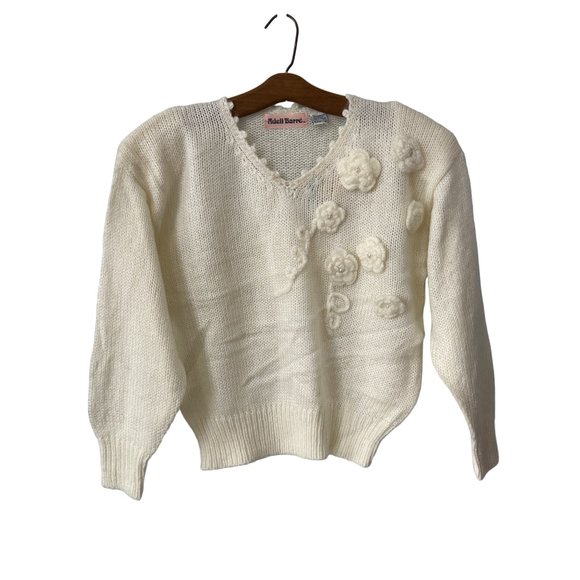 Adell Barre Vintage Pullover Sweater Women L Floral Cozy Bohemian Minimalist NEW - Picture 1 of 9